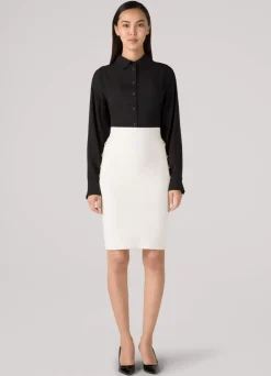 Discount St. John Silk Collared Blouse Black