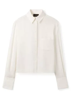 Best St. John Silk Collared Pocket Blouse Black