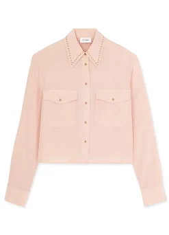 Online St. John Silk Crepe De Chine Blouse Light Blossom