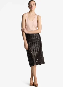 New St. John Silk Crepe De Chine Shell Light Blossom