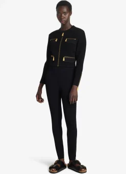 New St. John SJ Signature Trompe L Oeil Jacket Black