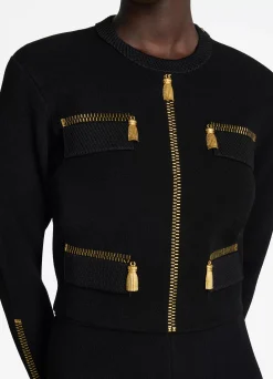 New St. John SJ Signature Trompe L Oeil Jacket Black