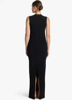 Hot St. John SJ Signature Trompe L Oeil Long Dress Black