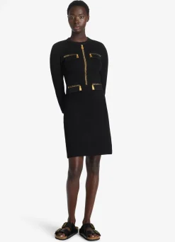Best St. John SJ Signature Trompe L Oeil Dress Black