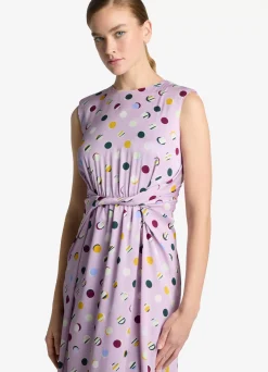 St. John Small Collage Dot Maxi Dress Amethyst Multi