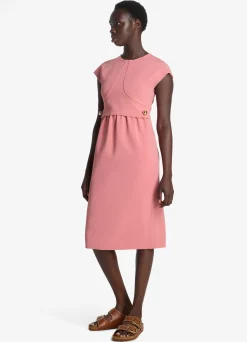 Hot St. John Stretch Cady Cap Sleeve Dress Rouge