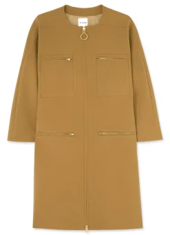New St. John Stretch Crepe Long Jacket Hazel