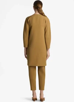 New St. John Stretch Crepe Long Jacket Hazel