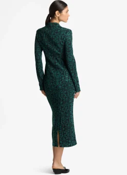 Outlet St. John Stretch Geo Jacquard Jacket Spruce/Black Multi