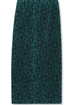 Discount St. John Stretch Geo Jacquard Skirt Spruce/Black Multi