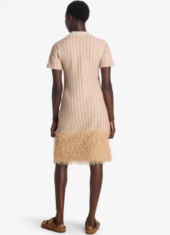 Discount St. John Stretch Lurex Knit Dress Light Peony Multi