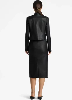 Hot St. John Stretch Nappa Leather Jacket Black