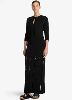 Hot St. John Stretch Viscose Knit Bolero Jacket Black