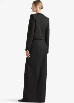 Outlet St. John Stretch Wool Jacket Black