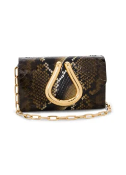 Clearance St. John Water Snake Mini Loop Handbag Brown Multi